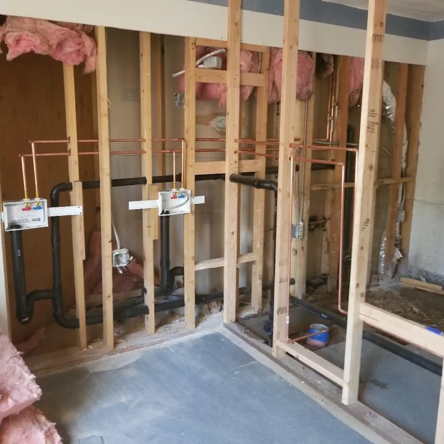 Copper pipe rough-in and plumbing installation in Salina